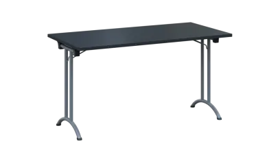 SLA 140 lak skládací jednací stůl 1394x700, deska 25 mm, podnož stříbrný lak, deska antracit